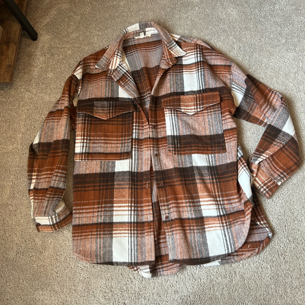 12th Tribe Brown Plaid Jacket